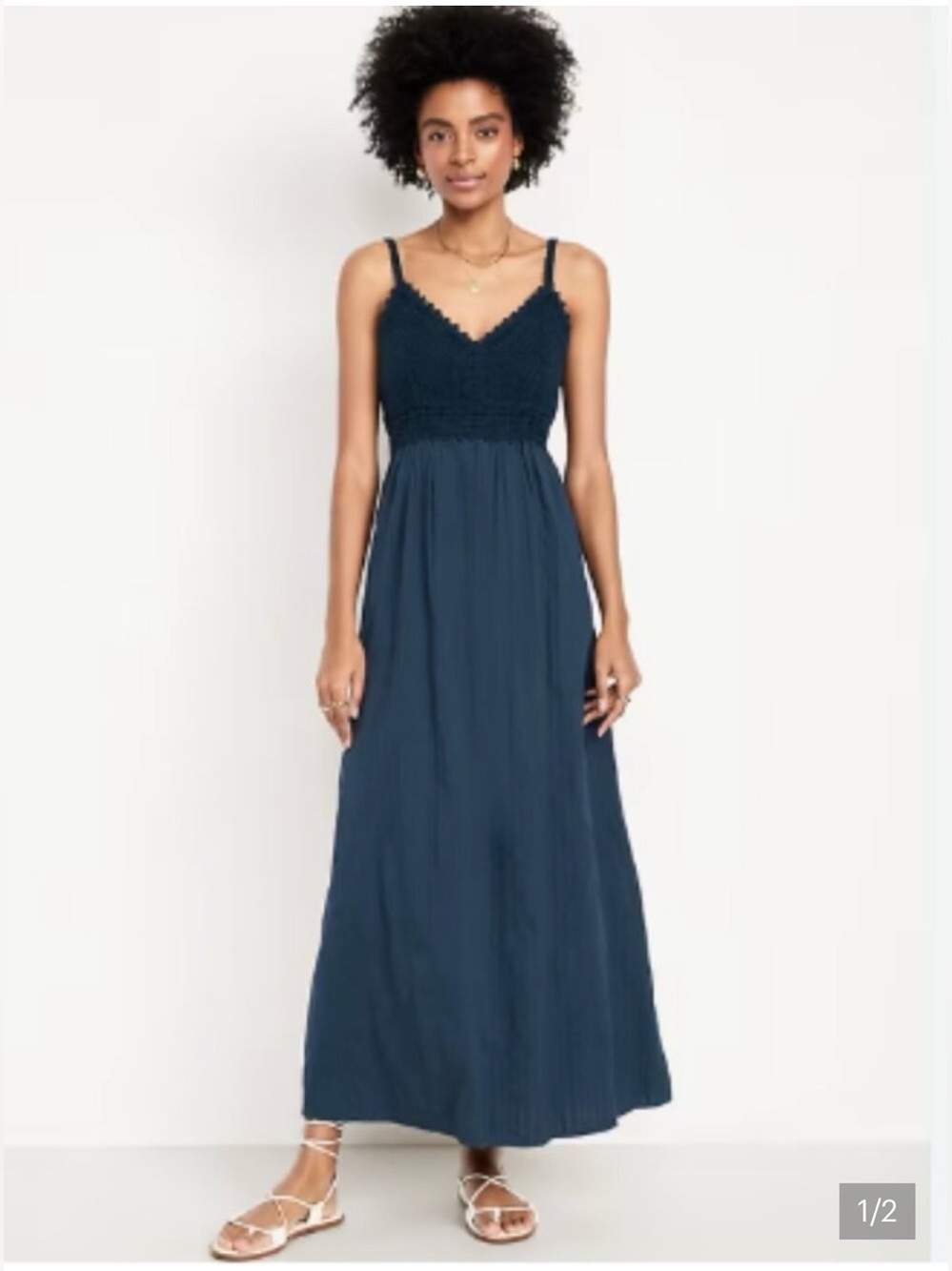 Old Navy Maxi Dress Crochet Bodice Dark Teal Sz 2X
